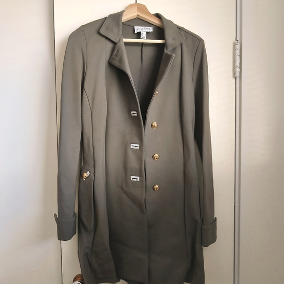 Military Longline Button Detail Jacket - Picture 1 of 5